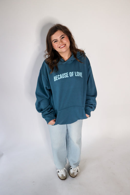 Because Of Love Sweatshirt - Pebble Blue